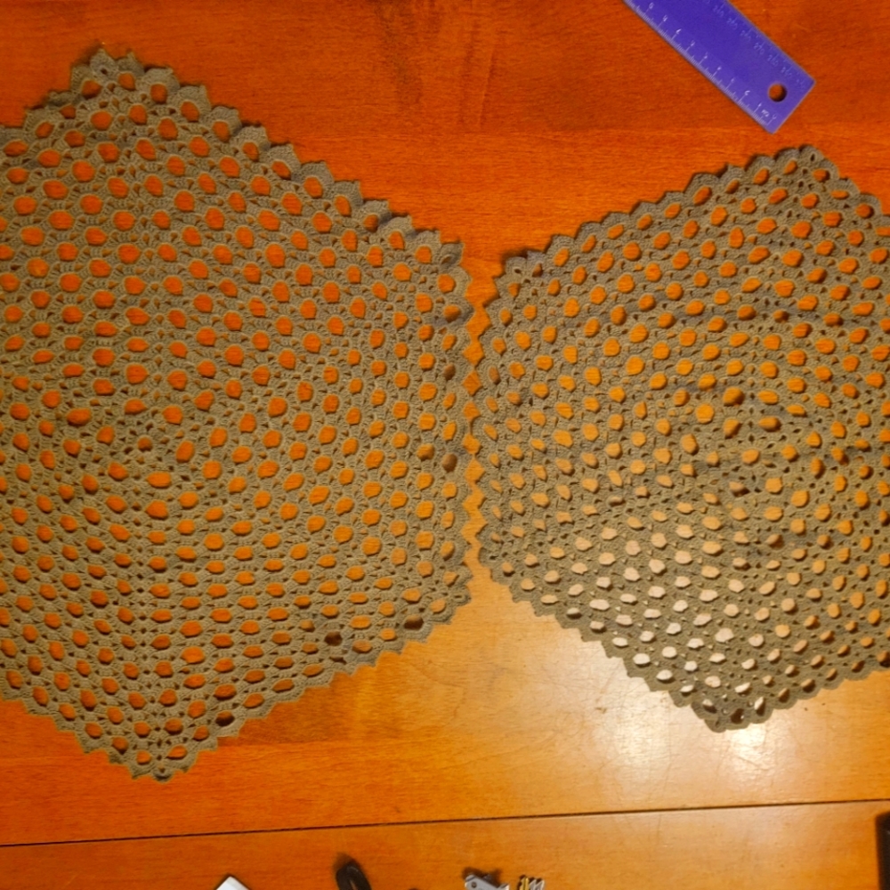 Hand made decorative Crochet table piece 1 large 1 medium